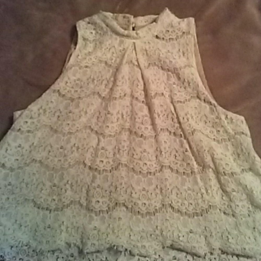 Cream white crop top